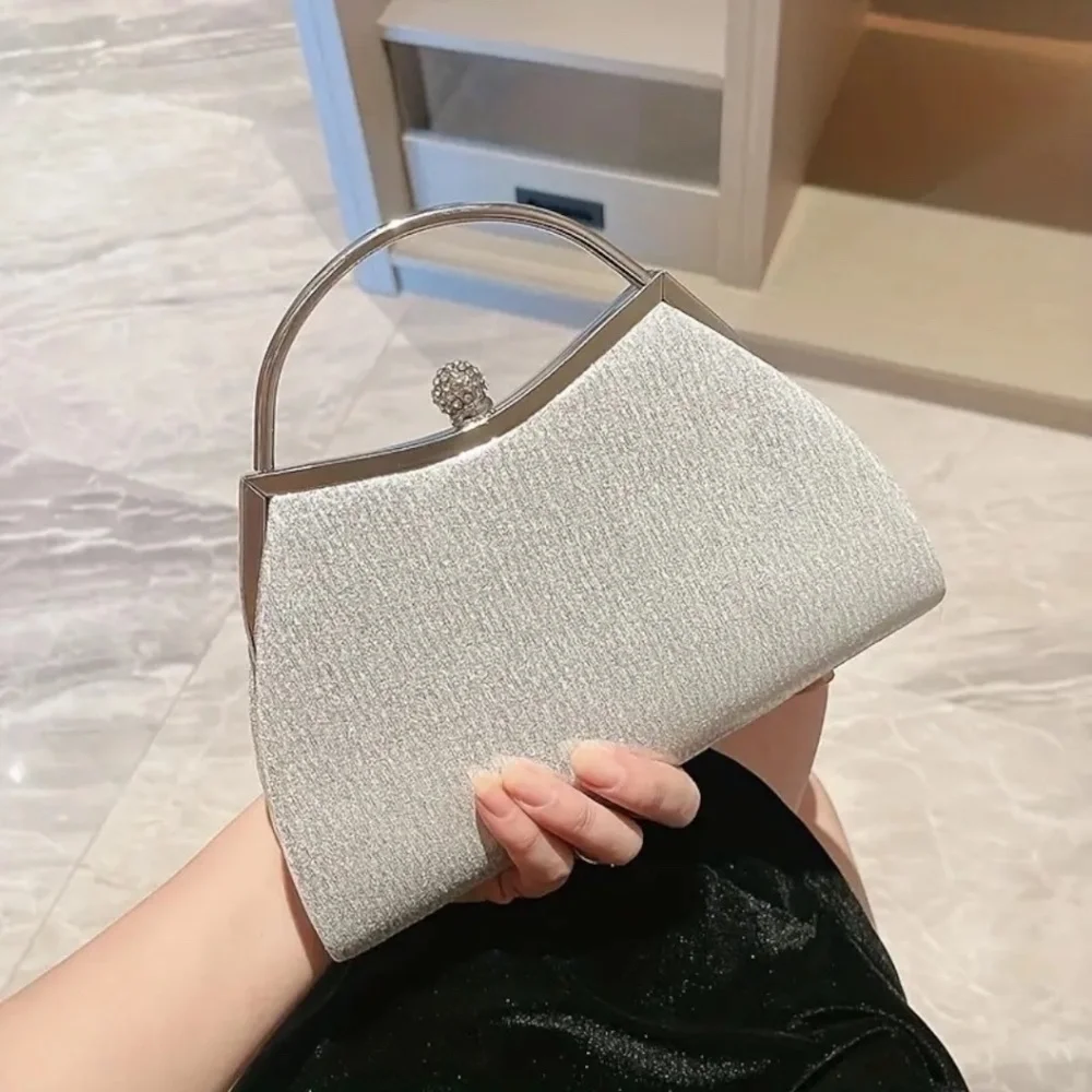 Glamorous Evening Handbag Silvery